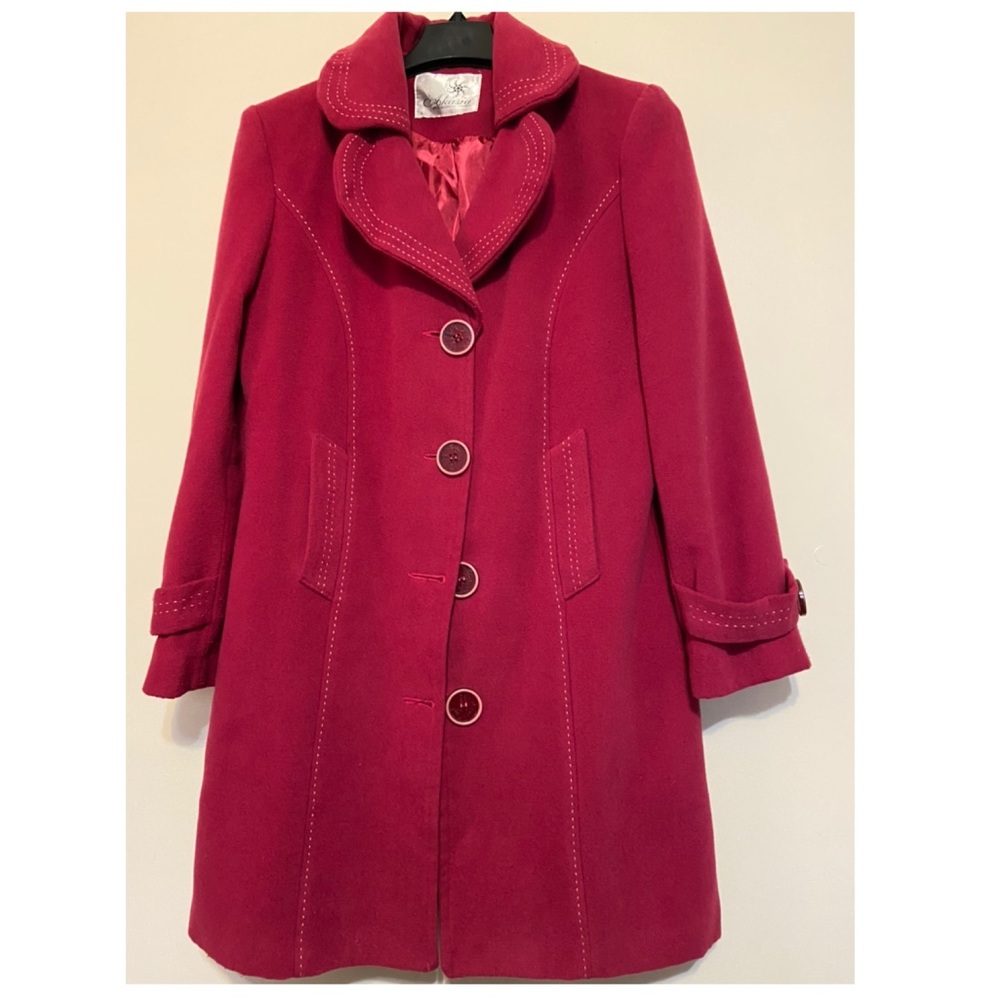 Dark pink coat with lining, large - Picture 1 of 5
